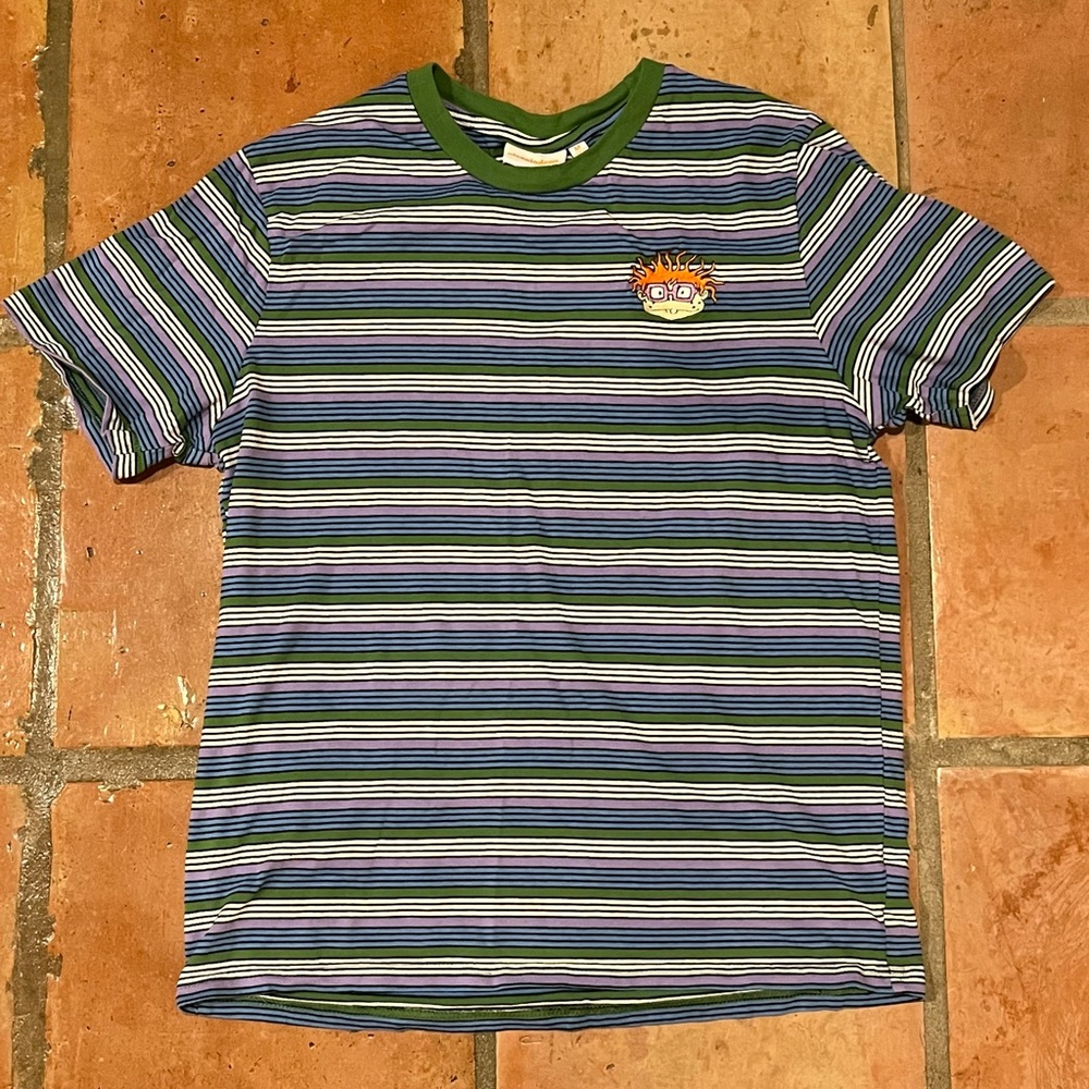 Vintage Rugrats striped-tee, medium
